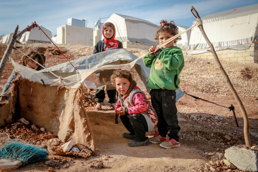  Children playing in shabby yard